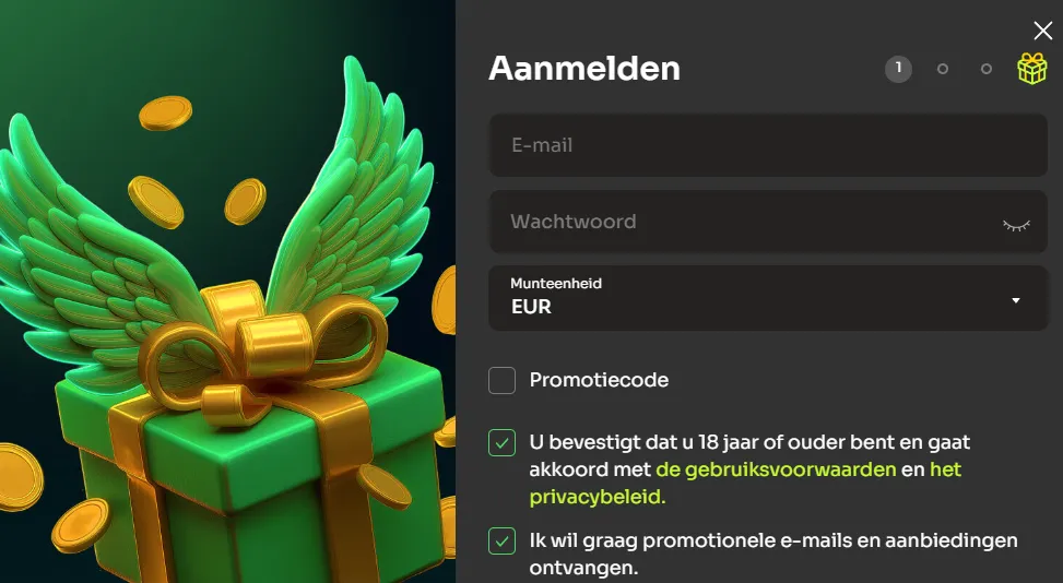 Registratie bij HolyLuck Casino en account aanmaken
