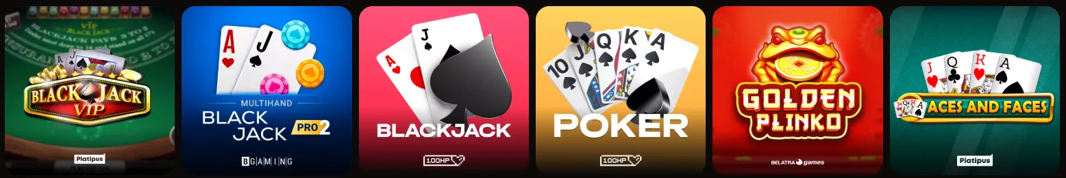 Tafelspellen zoals blackjack en roulette bij HolyLuck Casino